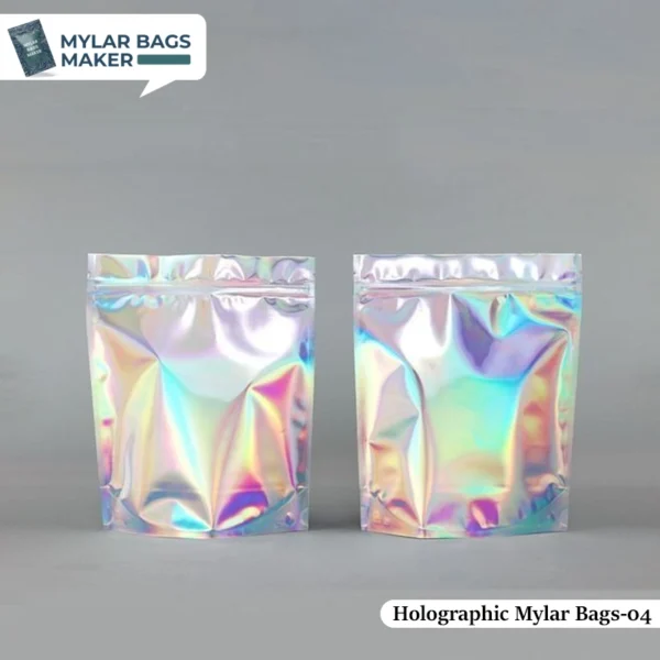 holographic mylar pouch bag for food at wholesale