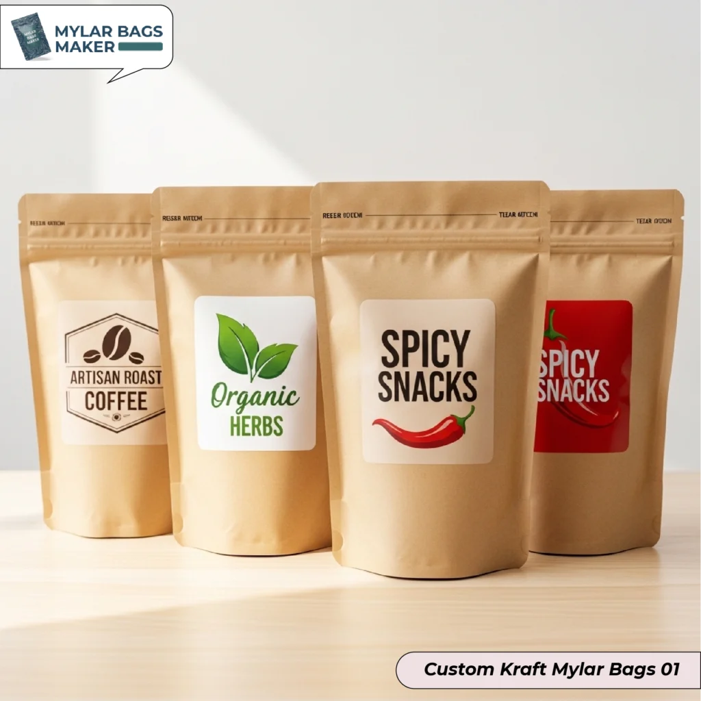 Custom Kraft Mylar Bags 01