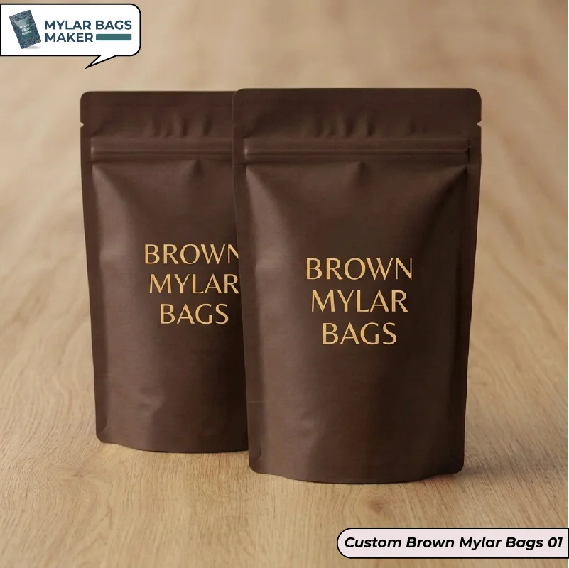 Custom Brown Mylar Bags 01