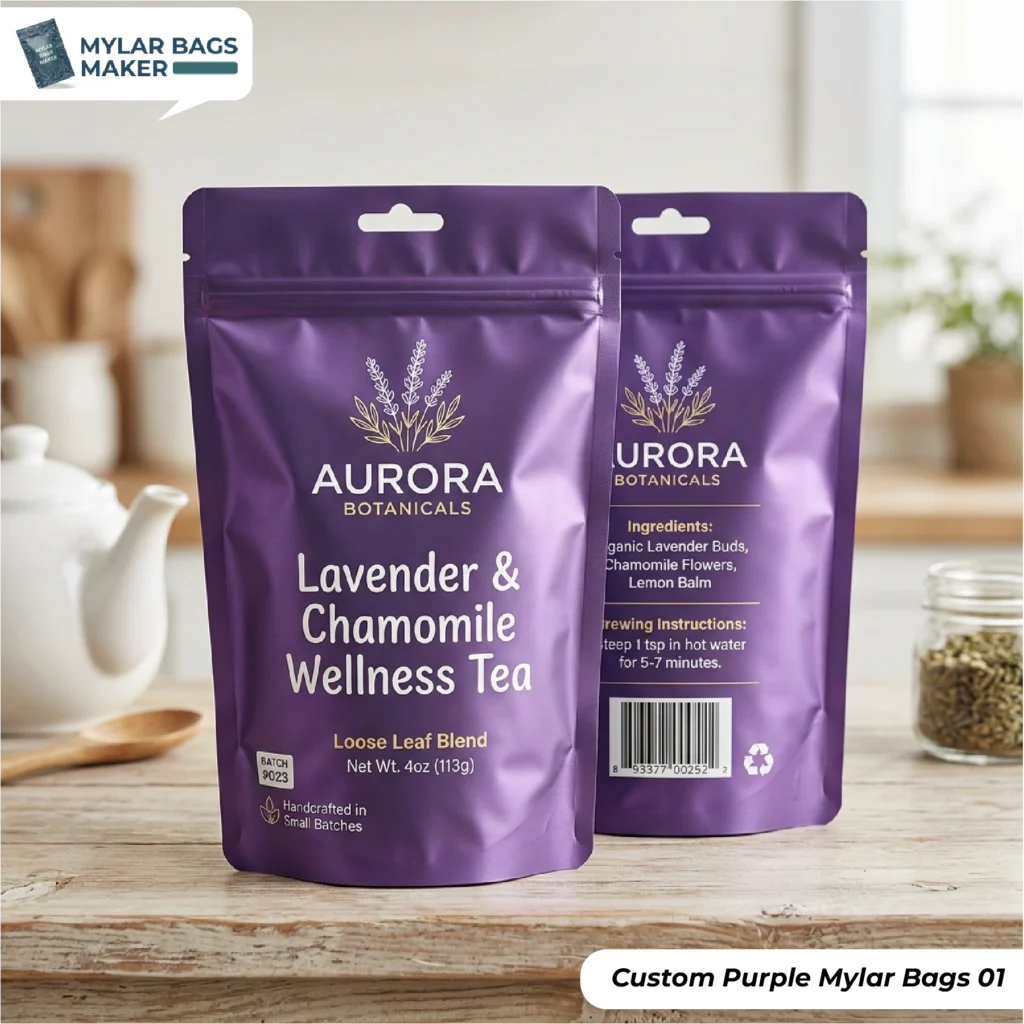 Custom Purple Mylar Bags 01