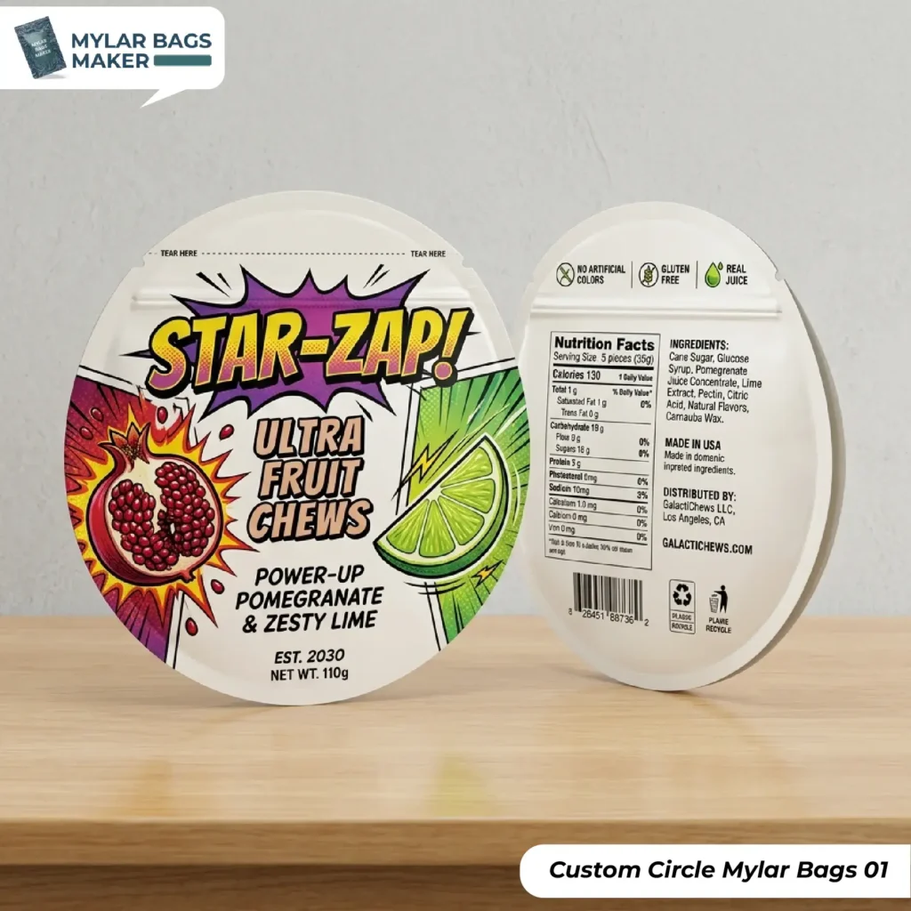 Custom Circle Mylar Bags 01